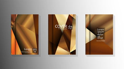 Set Cover design Triangle background abstract with luxurious colors