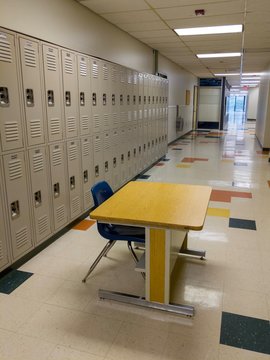 The empty hallways, rooms, and lockers mark the end of another school year.