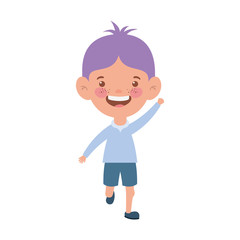 baby boy standing smiling on white background