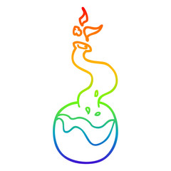 rainbow gradient line drawing cartoon