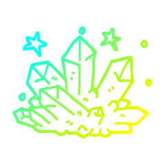 cold gradient line drawing cartoon crystal sparkling