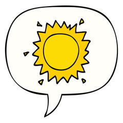 cartoon sun and speech bubble