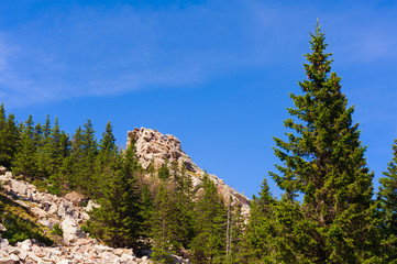 Climb to the ridge Zyuratkul along the path of large stones