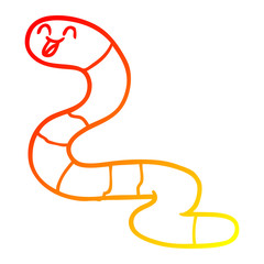 warm gradient line drawing cartoon worm