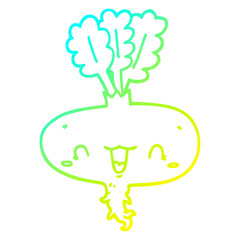 cold gradient line drawing cartoon turnip