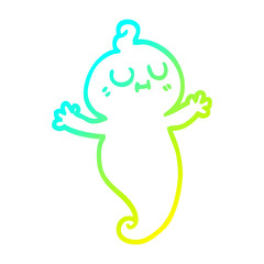 cold gradient line drawing cartoon ghost