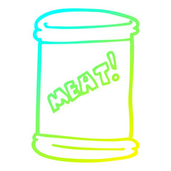 cold gradient line drawing cartoon can of meat