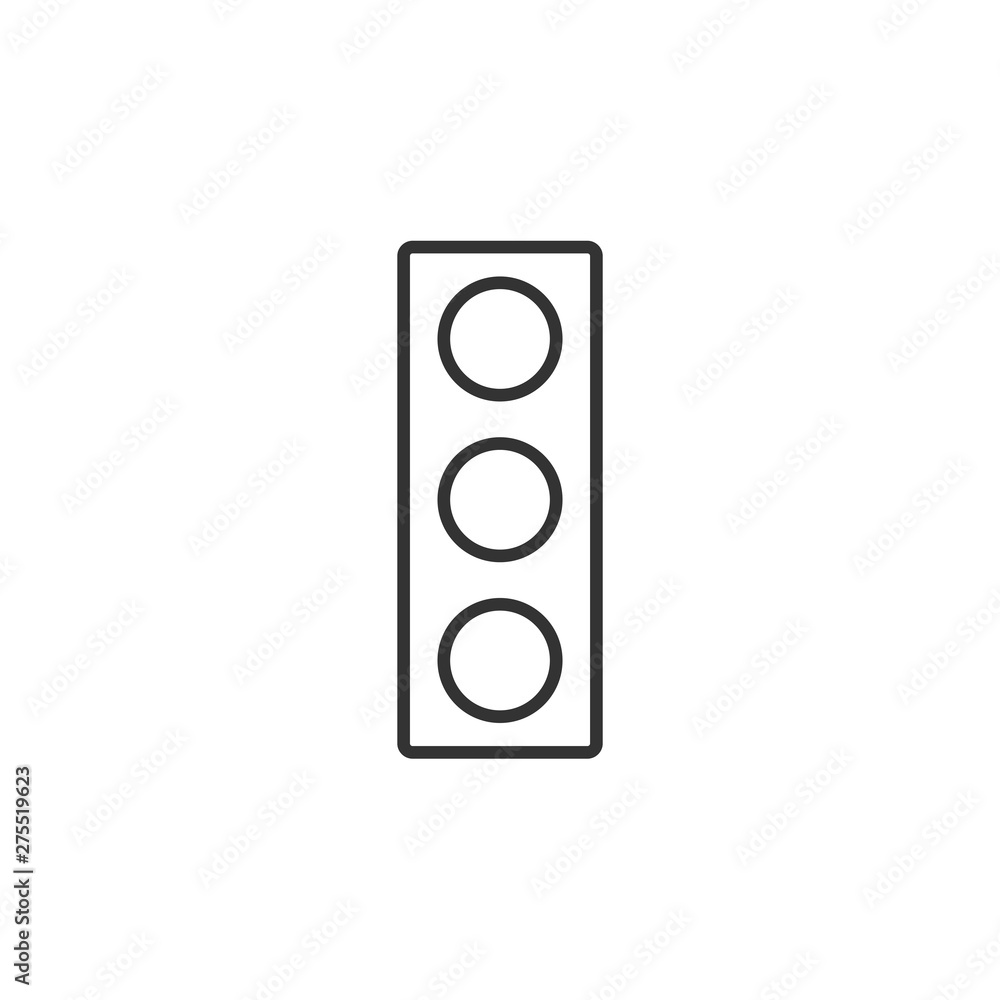 Aufkleber traffic lights icon template black color editable. stoplight symbol line style vector sign isolated 