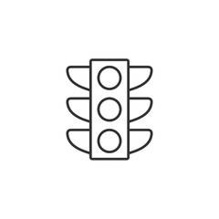 Traffic lights icon template black color editable. Stoplight symbol line style vector sign isolated on white background. Simple logo vector illustration for graphic and web design.
