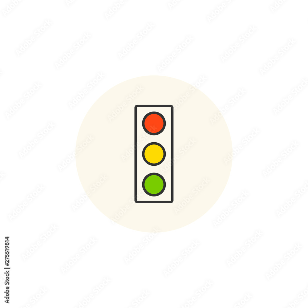 Aufkleber traffic lights icon template color editable. stoplight symbol vector sign isolated on white backgrou
