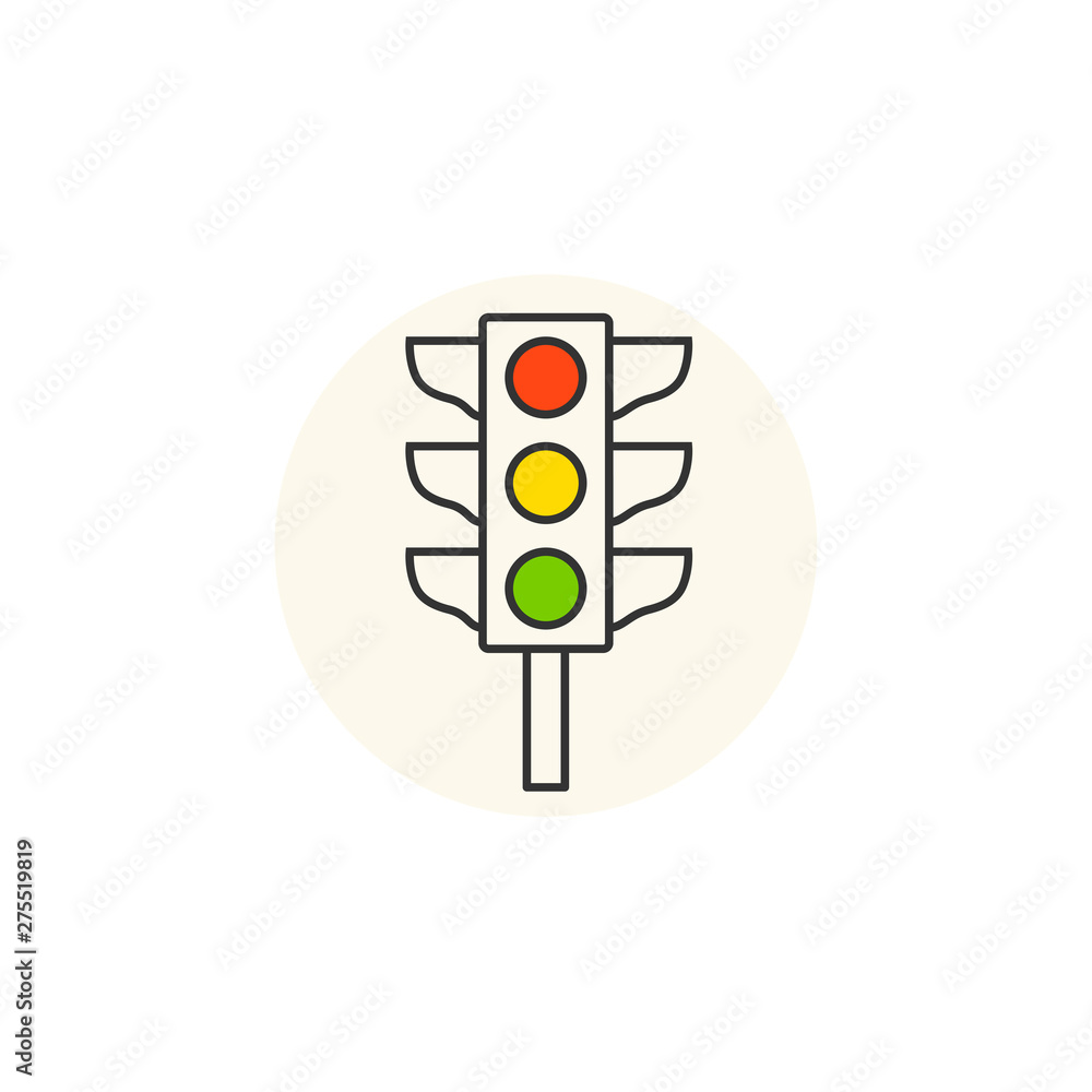 Aufkleber traffic lights icon template color editable. stoplight symbol vector sign isolated on white backgrou