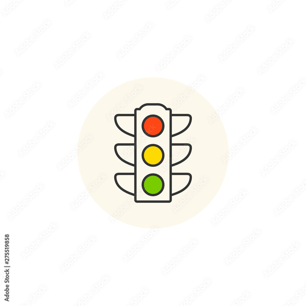 Aufkleber traffic lights icon template color editable. stoplight symbol vector sign isolated on white backgrou