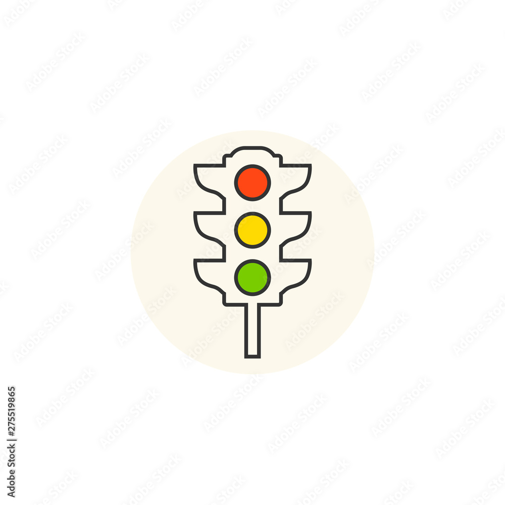 Aufkleber traffic lights icon template color editable. stoplight symbol vector sign isolated on white backgrou