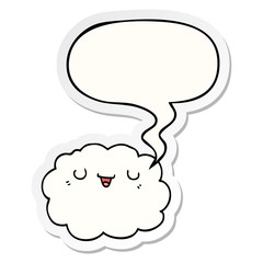 cartoon cloud and speech bubble sticker