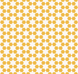 Vector abstract floral geometric seamless pattern. Yellow and white ornament