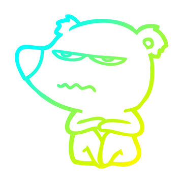 recommend clip art: cold gradient line drawing angry bear cartoon