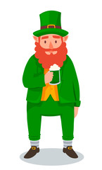 Joyful leprechaun. St. Patrick's day. vector illustration