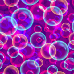 Bubble vector seamless purple pattern