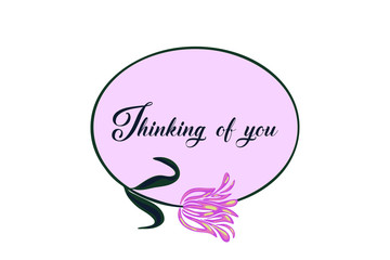 thinking of you - card. vector illustration