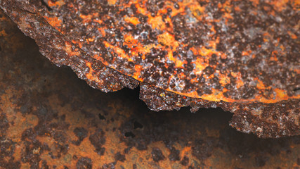 Rusty metal texture with streaks of rust, soft focus for vintage grunge surface backgrounds