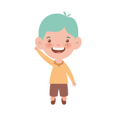 baby boy standing smiling on white background