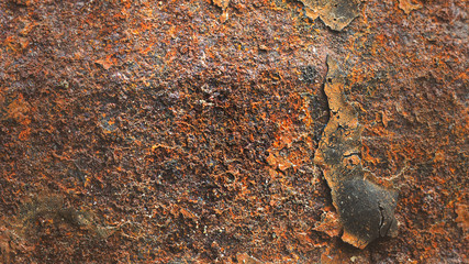 Rusty metal texture with streaks of rust, soft focus for vintage grunge surface backgrounds