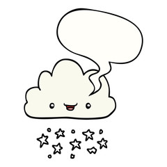 cartoon storm cloud and speech bubble