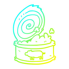 cold gradient line drawing cartoon canned food