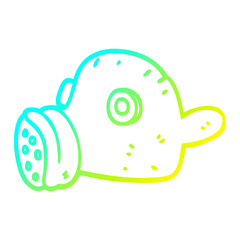cold gradient line drawing cartoon gas mask