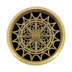 Bronze decorative element (wind rose) isolated on white background