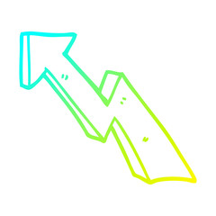 cold gradient line drawing cartoon rising arrow