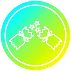 exploding christmas cracker circular in cold gradient spectrum