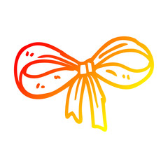 warm gradient line drawing cartoon tied bow