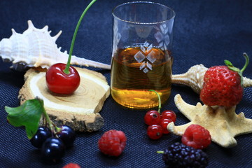 a glass of crystal with whiskey