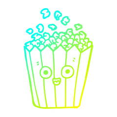 cold gradient line drawing cartoon popcorn