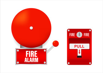 Fire alarm system. Fire equipment. Vector stock illustration