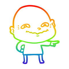rainbow gradient line drawing cartoon creepy guy