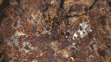 Rusty metal texture with streaks of rust, soft focus for vintage grunge surface backgrounds