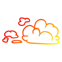 warm gradient line drawing cartoon fluffy white clouds