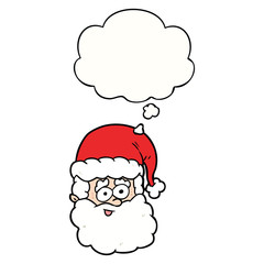 cartoon santa claus and thought bubble