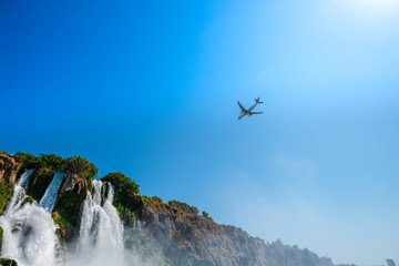 Fototapeta na wymiar Antalya waterfall in the sea, Turkey