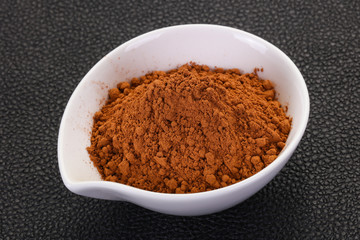 Cocoa powder in the bowl