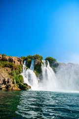 Fototapeta premium Antalya waterfall in the sea, Turkey