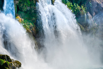 Antalya waterfall in the sea, Turkey