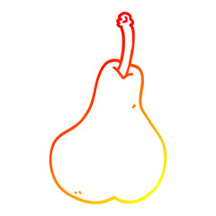 warm gradient line drawing cartoon healthy pear