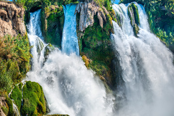 Obraz premium Antalya waterfall in the sea, Turkey