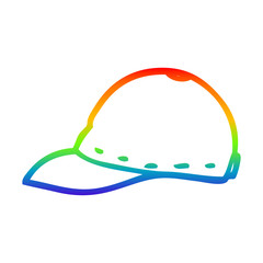 rainbow gradient line drawing cartoon cap