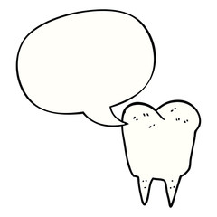 cartoon tooth and speech bubble