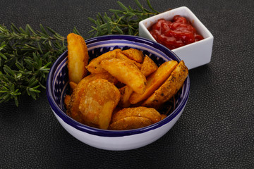 Fried potato slices