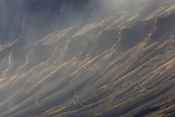 Moutains around Longyearbyen - the most Northern settlement in the world. Svalbard, Norway